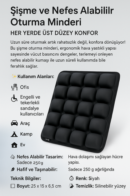 AirKonfor™ Ultra Hafif & Şişirilebilir Minder