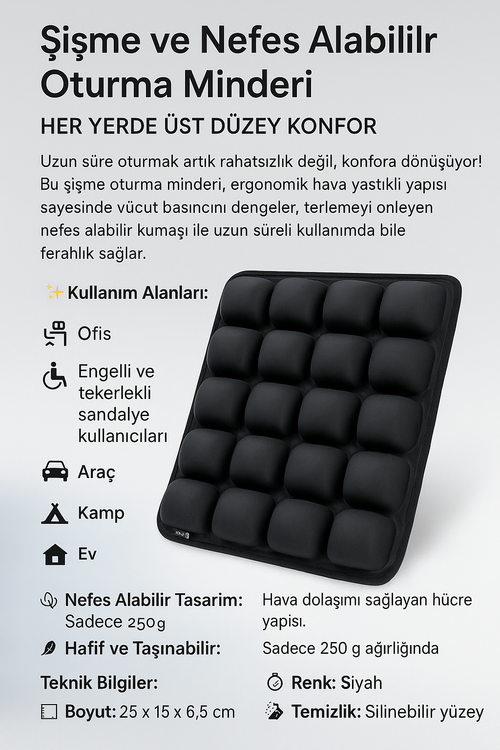 AirKonfor™ Ultra Hafif & Şişirilebilir Minder